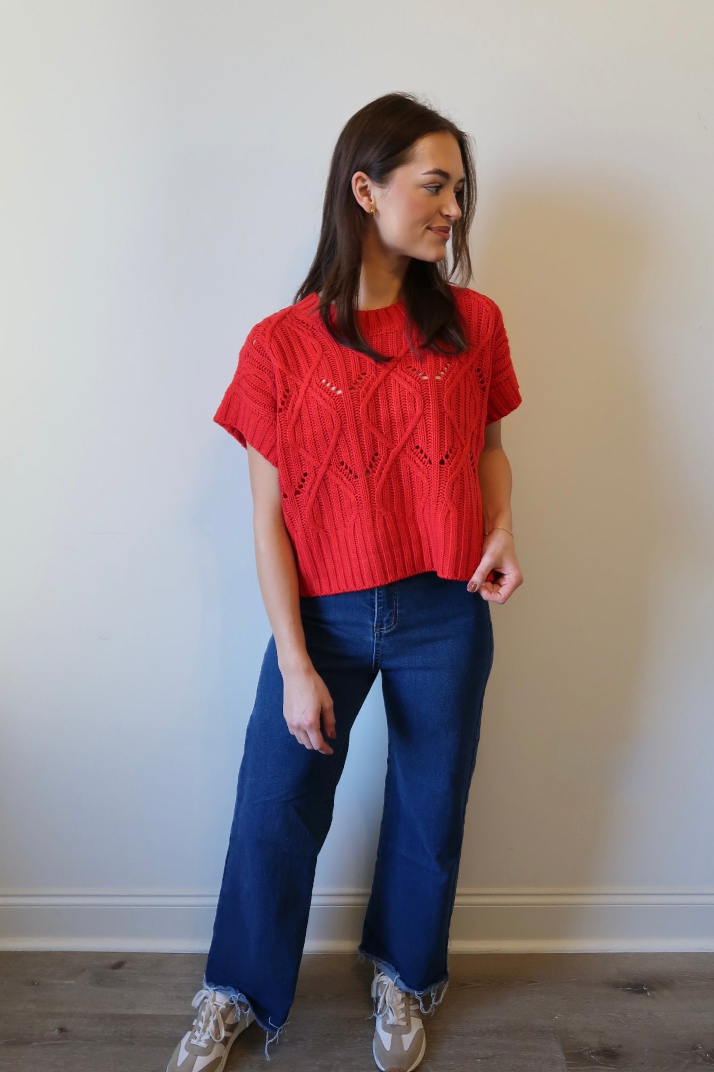 Home For The Holidays Cable Knit Top