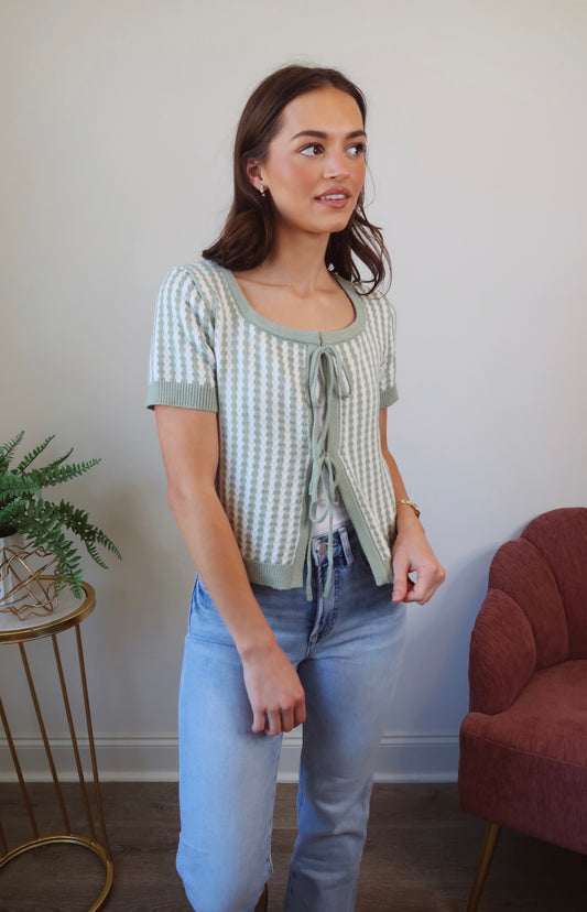 Remind Me Sage Tie Top
