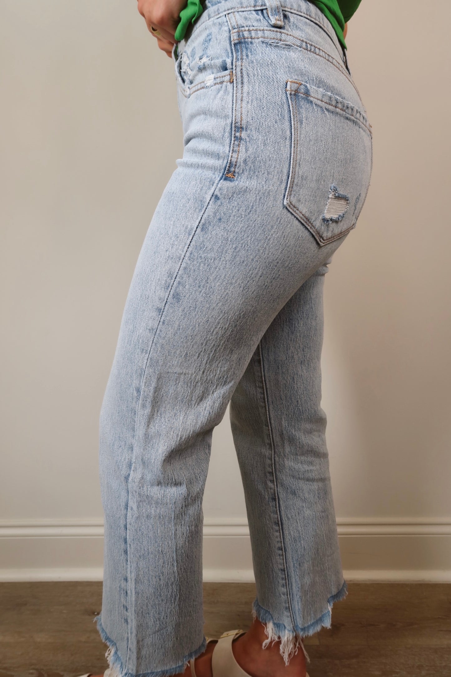 The Berkeley High Rise Crop Flare Denim