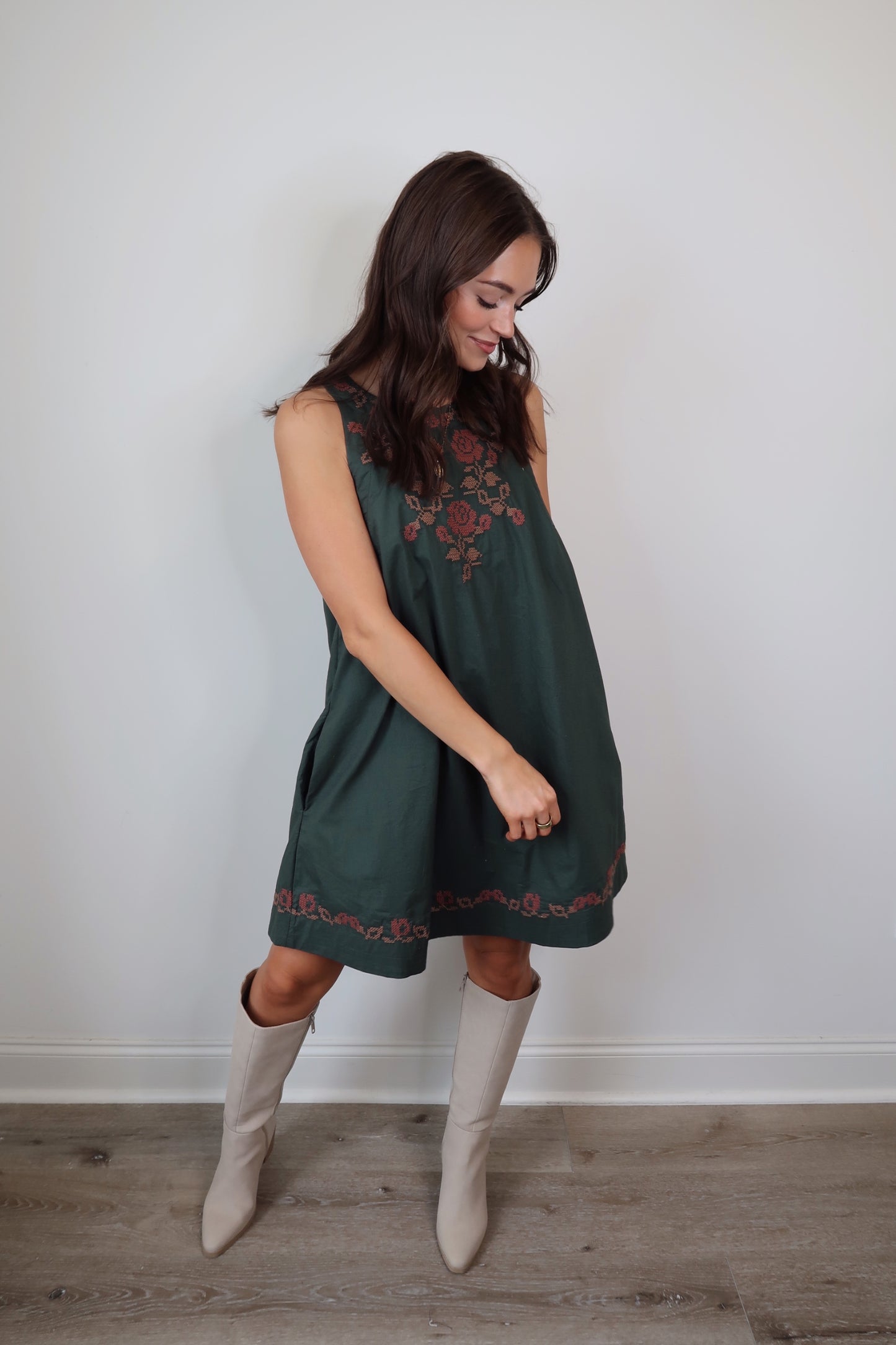 Falling for You Embroidered Dress