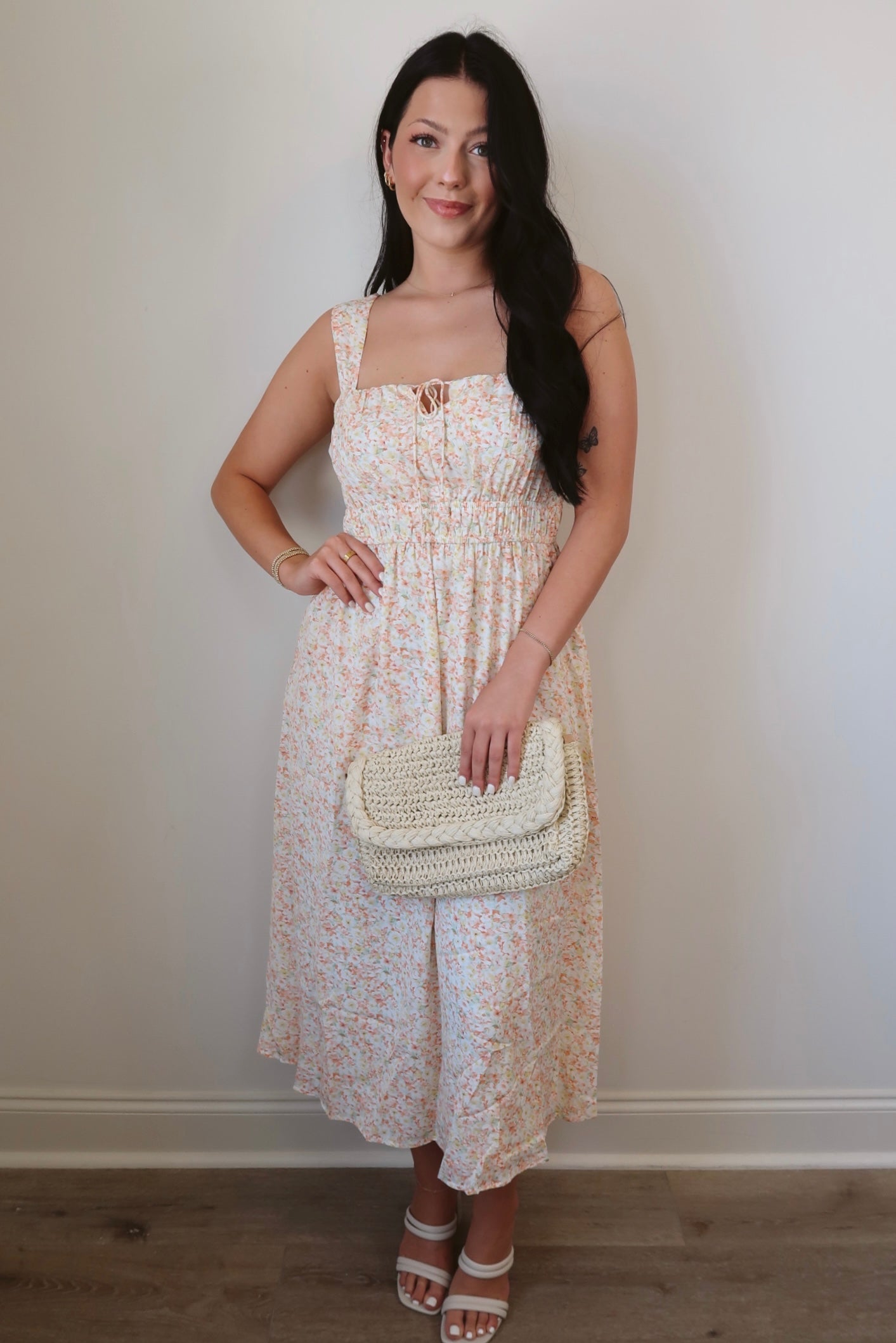 Mango Sorbet Woven Midi Dress