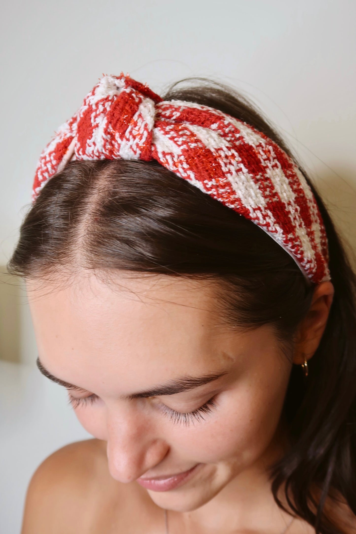 Red & White Gingham Headband