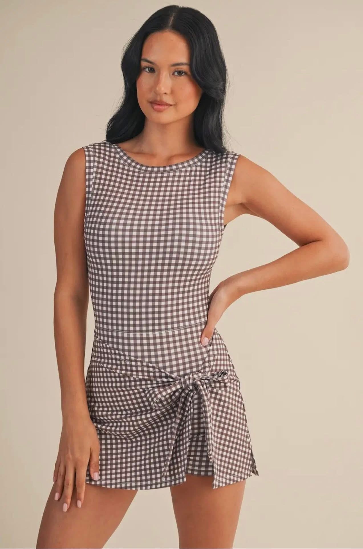 Eyes On Her Gingham Active Wear Dress