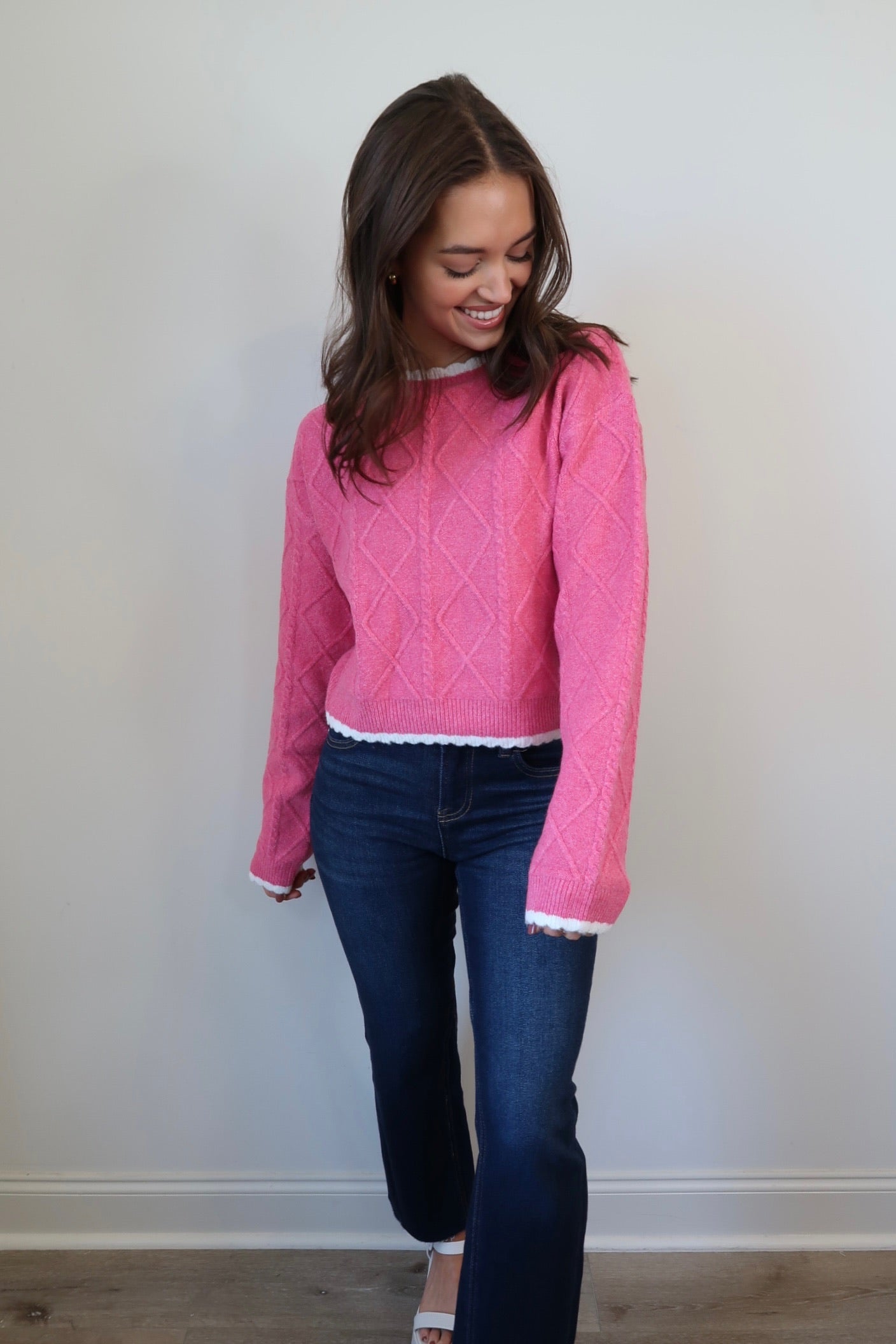 Very Berry Cable Knit Sweater